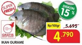 Promo Harga Ikan Gurame per 100 gr - Superindo