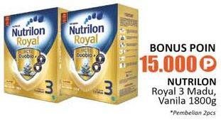 Promo Harga NUTRILON Royal 3 Susu Pertumbuhan Madu, Vanila 1800 gr - Alfamidi