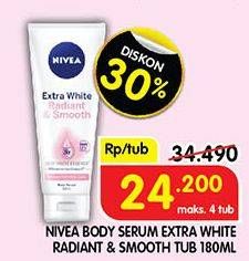 Promo Harga Nivea Body Serum Extra White Radiant Smooth 180 ml - Superindo