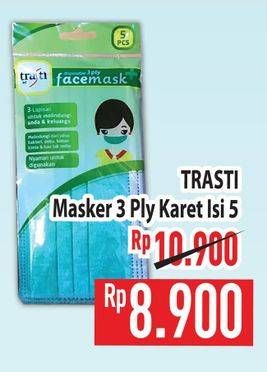 Promo Harga TRASTI Facemask 5 pcs - Hypermart