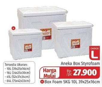 Promo Harga CHOICE L Box Foam 39x25x16cm 10 ltr - Lotte Grosir