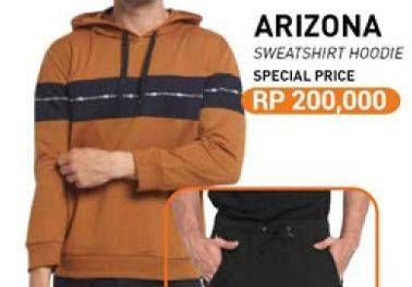ARIZONA Sweatshirt Harga Promo Rp200.000, Variant : Hoddie, Disc +10% dengan Kartu Kredit & +5% dengan Debit Bank Mega & + 5% dengan Debit Bank Mega Syariah