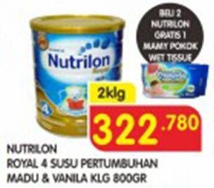 Promo Harga NUTRILON Royal 4 Susu Pertumbuhan Madu, Vanilla per 2 kaleng 800 gr - Superindo