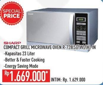 Promo Harga SHARP R-728(S)-IN | Stylish Designed Microwave Oven 25ltr  - Hypermart