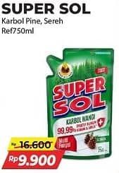 Promo Harga Supersol Karbol Wangi Sereh, Pine 750 ml - Alfamart