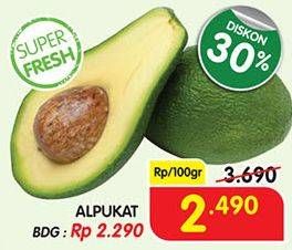 Promo Harga Alpukat per 100 gr - Superindo