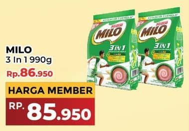 Promo Harga Milo ActivGo 3in1 1000 gr - Yogya