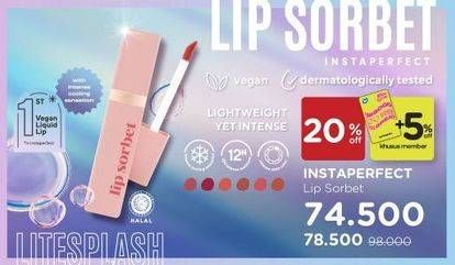Promo Harga WARDAH Instaperfect Litesplash Lip Sorbet 4 gr - Watsons