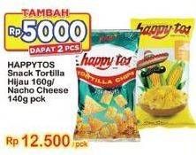 Promo Harga Happy Tos Tortilla Chips Hijau, Nacho Cheese 140 gr - Indomaret