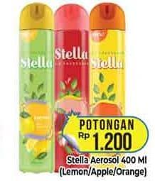 Promo Harga Stella Aerosol Lemon, Apple, Orange 400 ml - Hypermart