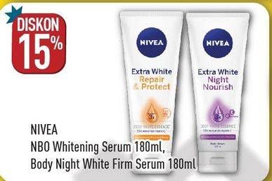 Promo Harga NIVEA Body Serum Whitening, Night Firm 180 ml - Hypermart