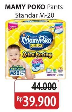 Promo Harga Mamy Poko Pants Xtra Kering M20 20 pcs - Alfamidi