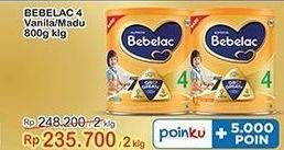 Promo Harga Bebelac 4 Susu Pertumbuhan Madu, Vanila 800 gr - Indomaret