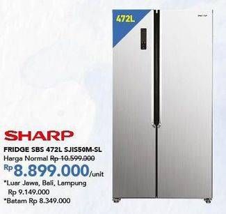 Promo Harga SHARP  SJ-IS50M-SL | REFRIGERATOR SBS  - Carrefour