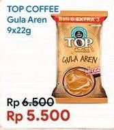 Promo Harga Top Coffee Gula Aren per 9 sachet 22 gr - Indomaret