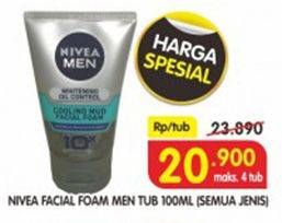 Promo Harga NIVEA MEN Facial Foam All Variants 100 ml - Superindo