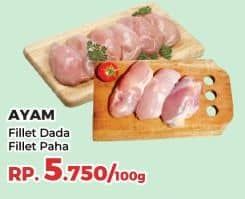 Promo Harga Ayam Fillet Dada, Paha per 100 gr - Yogya