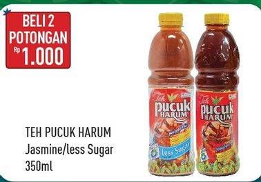 Promo Harga TEH PUCUK HARUM Minuman Teh Jasmine, Less Sugar per 2 botol 350 ml - Hypermart