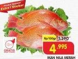 Promo Harga Ikan Nila Merah per 100 gr - Superindo