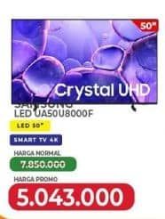 Promo Harga Samsung UA50U8000FKXXD 50" Crystal UHD U8000F 4K Smart TV  - Yogya