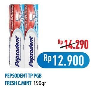 Promo Harga Pepsodent Pasta Gigi Pencegah Gigi Berlubang Fresh Cool Mint 190 gr - Hypermart