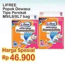 Promo Harga Lifree Popok Perekat Menyerap dan Kering M9, L8, XL7  - Indomaret