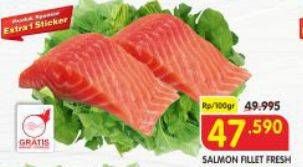 Promo Harga Salmon Fillet per 100 gr - Superindo