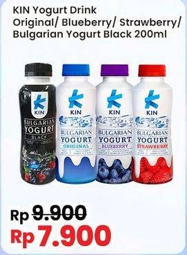Promo Harga KIN Bulgarian Yogurt Original, Blueberry, Strawberry, Black 200 ml - Indomaret