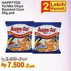 Promo Harga HAPPY TOS Tortilla Chips Jagung Bakar/Roasted Corn 55 gr - Indomaret