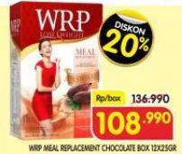 Promo Harga WRP Lose Weight Meal Replacement Cokelat per 12 sachet 25 gr - Superindo