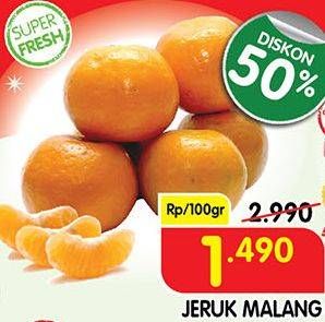 Promo Harga Jeruk Malang per 100 gr - Superindo