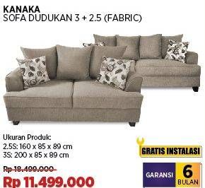 Promo Harga Kanaka Sofa Dudukan 3 + 2.5 Fabric  - COURTS