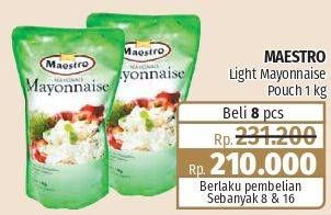 Promo Harga MAESTRO Mayonnaise Light 1000 gr - Lotte Grosir