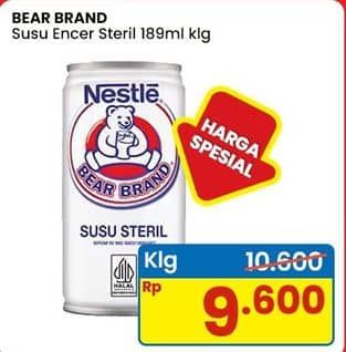 Promo Harga Bear Brand Susu Steril 189 ml - Indomaret