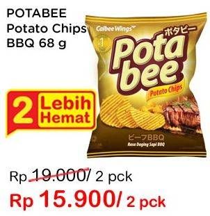 Promo Harga POTABEE Snack Potato Chips BBQ per 2 pcs 68 gr - Indomaret