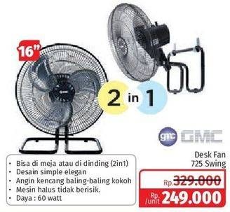 Promo Harga GMC Desk Fan 725 Swing  - Lotte Grosir