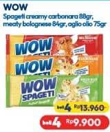 Promo Harga WOW Spageti Meaty Bolognese, Cream Carbonara, Aglio Olio 75 gr - Hypermart