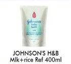 Promo Harga JOHNSONS Baby Bath Milk Rice 400 ml - Alfamart