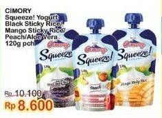 Promo Harga Cimory Squeeze Yogurt Black Sticky Rice, Mango Sticky Rice, Peach, Aloe Vera 120 ml - Indomaret