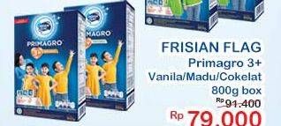 Promo Harga FRISIAN FLAG Primagro 3+ Cokelat, Vanilla, Madu 800 gr - Indomaret