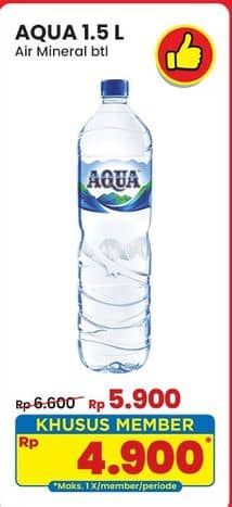 Promo Harga Aqua Air Mineral 1500 ml - Indomaret