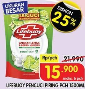 Promo Harga Lifebuoy Pencuci Piring Lime Botani 1500 ml - Superindo