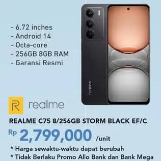 Promo Harga Realme C75 8/256 GB  - Carrefour