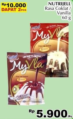 Promo Harga MY VLA Vla Pudding Coklat, Vanila per 2 pouch 60 gr - Giant