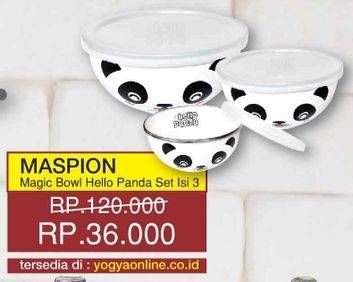 Promo Harga MASPION Magic Bowl Hello Panda Set 3 pcs - Yogya