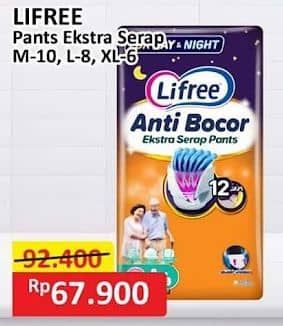 Promo Harga Lifree Popok Celana Ekstra Serap M10, L8, XL6 6 pcs - Alfamart