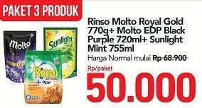 Promo Harga Rinso Molto Royal Gold/Molto EDP/Sunlight Mint  - Carrefour