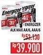 Promo Harga Energizer Battery Alkaline AA, AAA 6 pcs - Hypermart