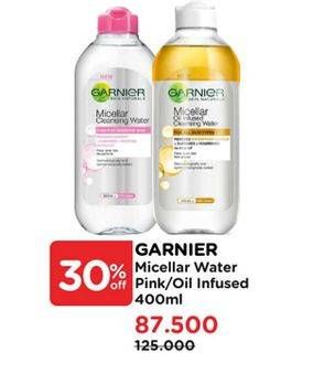 Promo Harga Garnier Micellar Water Pink, Oil-Infused 400 ml - Watsons
