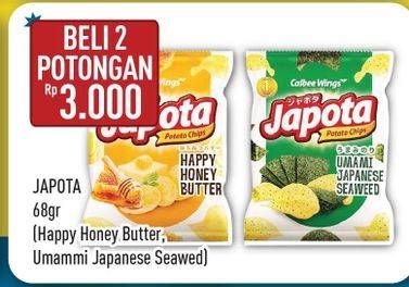 Promo Harga JAPOTA Potato Chips Happy Honey Butter, Seaweed per 2 bungkus 68 gr - Hypermart